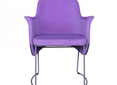 Esszimmerstuhl Stuhl Küchenstuhl Sessel Sitzer Stoff Modern Holz Lila